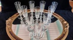 10 flutes a champagne en cristal de Saint Louis modèle Orly