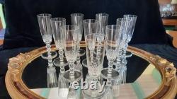 10 flutes a champagne en cristal de Saint Louis modèle Orly