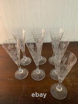 10 flûtes à champagne modèle taillé épi cristal de Saint Louis (prix à la pièce)