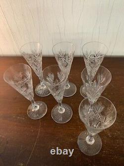 10 flûtes à champagne modèle taillé épi cristal de Saint Louis (prix à la pièce)