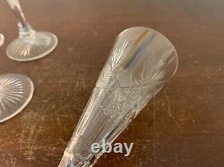 10 flûtes à champagne modèle taillé épi cristal de Saint Louis (prix à la pièce)
