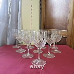 10 verres à porto en cristal saint louis modèle roty vendôme H 11,2 cm