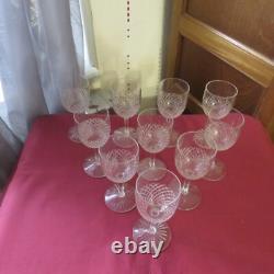 10 verres à porto en cristal saint louis modèle roty vendôme H 11,2 cm