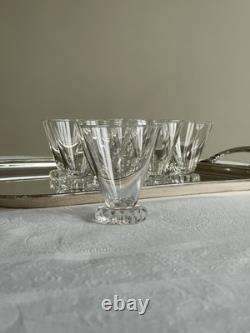 10 verres à vin blanc modèle Diamant en cristal de Saint-Louis signés