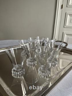 10 verres à vin blanc modèle Diamant en cristal de Saint-Louis signés