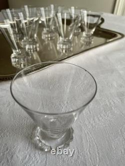 10 verres à vin blanc modèle Diamant en cristal de Saint-Louis signés