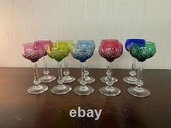 10 verres à vin couleur modèle Massenet cristal de Saint Louis (prix à la pièce)