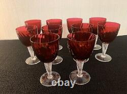 10 verres à vin rouge modèle grand lieu cristal de Saint Louis (prix à la pièce)