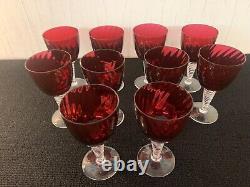 10 verres à vin rouge modèle grand lieu cristal de Saint Louis (prix à la pièce)