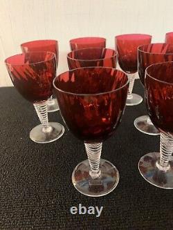 10 verres à vin rouge modèle grand lieu cristal de Saint Louis (prix à la pièce)