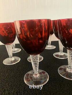 10 verres à vin rouge modèle grand lieu cristal de Saint Louis (prix à la pièce)