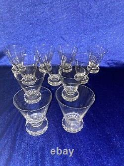 11 verres à vin en Cristal de St Louis modèle Diamant / Art Deco / non signés