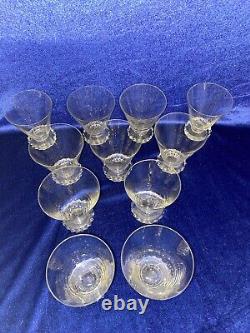 11 verres à vin en Cristal de St Louis modèle Diamant / Art Deco / non signés