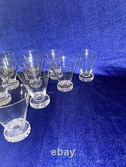 11 verres à vin en Cristal de St Louis modèle Diamant / Art Deco / non signés