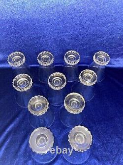 11 verres à vin en Cristal de St Louis modèle Diamant / Art Deco / non signés