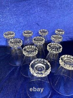 11 verres à vin en Cristal de St Louis modèle Diamant / Art Deco / non signés
