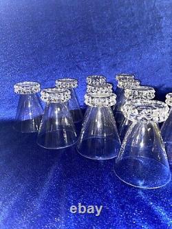 11 verres à vin en Cristal de St Louis modèle Diamant / Art Deco / non signés
