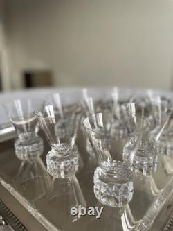 11 verres à vin rouge modèle Diamant en cristal de Saint-Louis
