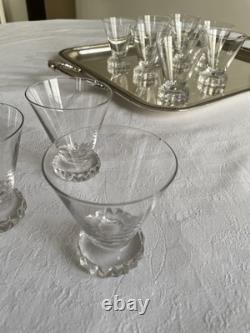 11 verres à vin rouge modèle Diamant en cristal de Saint-Louis