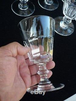 12 Verres Tailles A Eau Cristal Saint Louis Caton H 14.2 CM Taille Cotes Plates