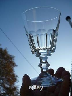 12 Verres Tailles A Eau Cristal Saint Louis Caton H 14.2 CM Taille Cotes Plates