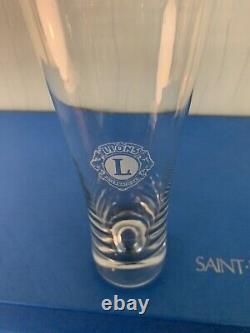 12 chopes à bière Lions club international en cristal de Saint Louis