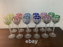 12 verres Rohmer couleur modèle Florence cristal Saint Louis (prix à la pièce)