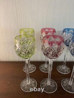 12 verres Rohmer couleur modèle Florence cristal Saint Louis (prix à la pièce)