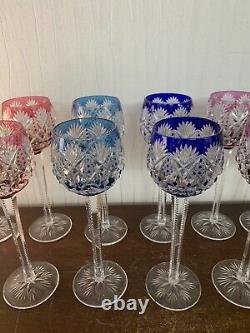 12 verres Rohmer couleur modèle Florence cristal Saint Louis (prix à la pièce)