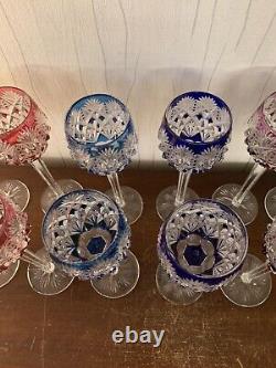 12 verres Rohmer couleur modèle Florence cristal Saint Louis (prix à la pièce)
