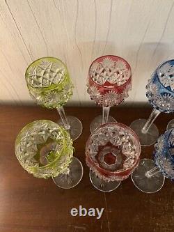 12 verres Rohmer couleur modèle Florence cristal Saint Louis (prix à la pièce)
