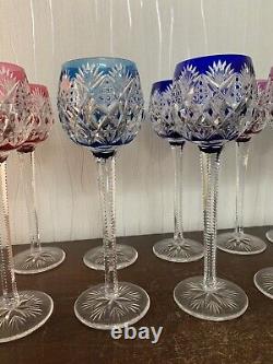 12 verres Rohmer couleur modèle Florence cristal Saint Louis (prix à la pièce)