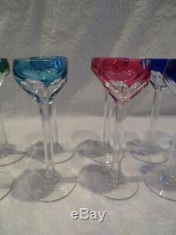 12 verres à liqueur cristal saint louis overlay bristol crystal vodka glasses