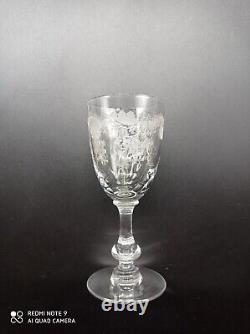 12 verres à liqueur, porto en cristal SAINT LOUIS mod Massenet gravure CLEO, 11cm