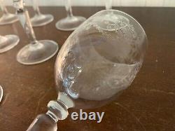 12 verres vin gravé en cristal de Saint Louis (prix à la pièce)