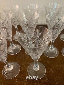 15 verres à vin rouge modèle taillé épi cristal de Saint Louis (prix à la pièce)