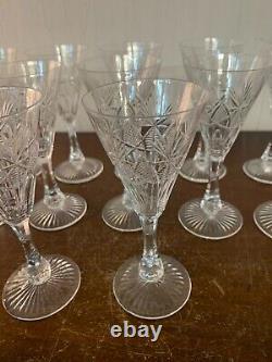 15 verres à vin rouge modèle taillé épi cristal de Saint Louis (prix à la pièce)