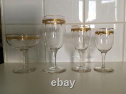 15 verres cristal SAINT LOUIS modele ROTY décor Or sur gravure du cristal