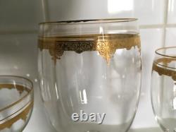 15 verres cristal SAINT LOUIS modele ROTY décor Or sur gravure du cristal