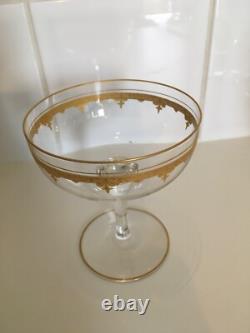 15 verres cristal SAINT LOUIS modele ROTY décor Or sur gravure du cristal