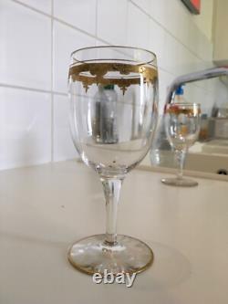 15 verres cristal SAINT LOUIS modele ROTY décor Or sur gravure du cristal