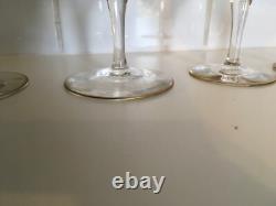 15 verres cristal SAINT LOUIS modele ROTY décor Or sur gravure du cristal