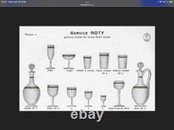 15 verres cristal SAINT LOUIS modele ROTY décor Or sur gravure du cristal