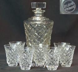 1930 bel ensemble cristal saint Louis carafe précieuse 780g17,5cm + 7 verres