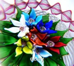 1977 Presse-papier Cristal Saint Louis Bouquet Floral