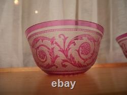 1 Bol ramequin rince-doigt cristal dégager à l'acide Saint ST Louis thistle rose