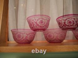 1 Bol ramequin rince-doigt cristal dégager à l'acide Saint ST Louis thistle rose