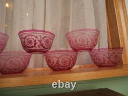 1 Bol ramequin rince-doigt cristal dégager à l'acide Saint ST Louis thistle rose