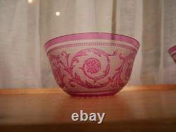 1 Bol ramequin rince-doigt cristal dégager à l'acide Saint ST Louis thistle rose