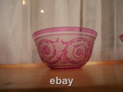 1 Bol ramequin rince-doigt cristal dégager à l'acide Saint ST Louis thistle rose